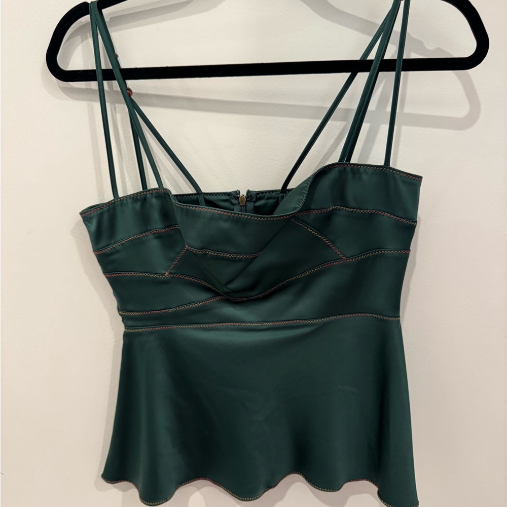 Just Cavalli Roberto Cavalli Vintage 90s Satin Bustier Top Green Size Small